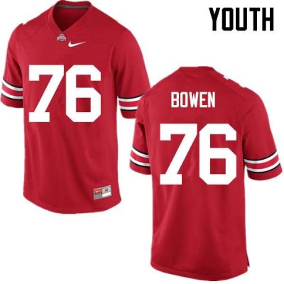 Youth Ohio State Buckeyes #76 Branden Bowen Red Nike NCAA College Football Jersey September IDG1244YZ